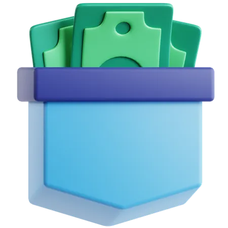 Money In Pocket  3D Icon