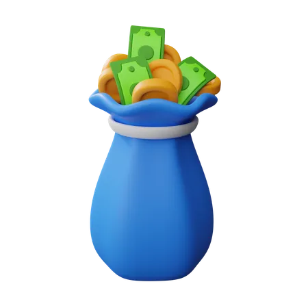 Money in sacks  3D Icon