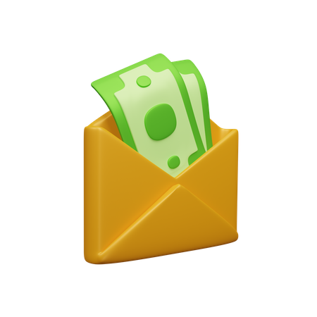 Money In The Envelope  3D Icon
