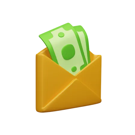 Money In The Envelope  3D Icon
