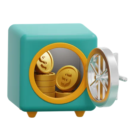Money In Vault 3D Icon