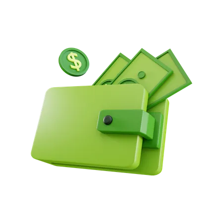 Money in wallet  3D Illustration