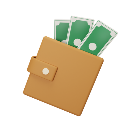 Money in Wallet  3D Illustration