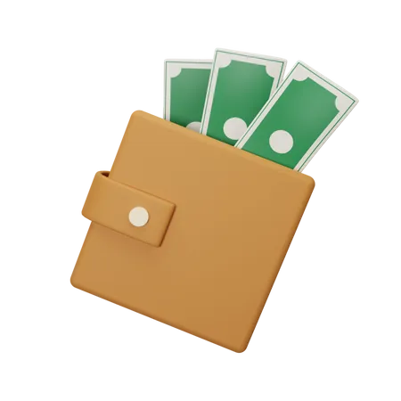 Money in Wallet  3D Illustration