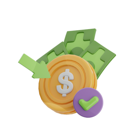 Money Income  3D Icon