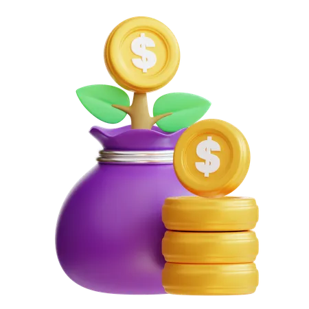 3 D Money Investment Icon 3D Icon