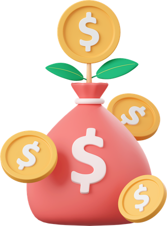 お金の投資  3D Icon