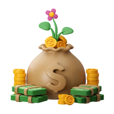 Money Investment  3D Icon