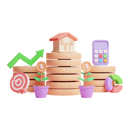 Money Investment  3D Icon