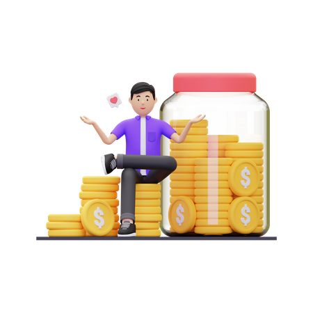 Money Investment 3D Illustration