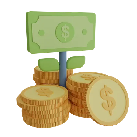 Money Growth Illustration 3D Icon