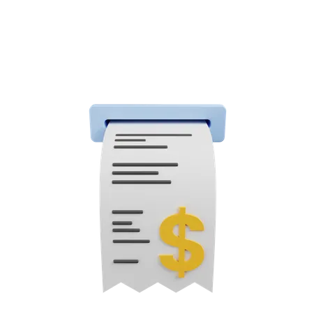 Money Invoice  3D Illustration