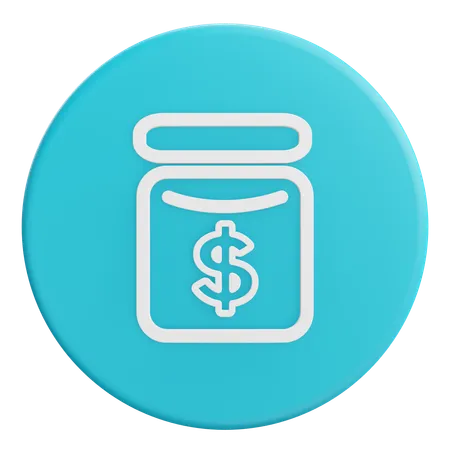 Money Jar 3 D Render Minimalist Mobile User Interface 3 D Icon 3D Icon