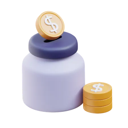 Coin Jar 3 D Icon 3D Icon
