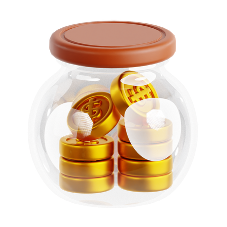 Money Jar 2  3D Icon