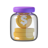 3d money bottle logo