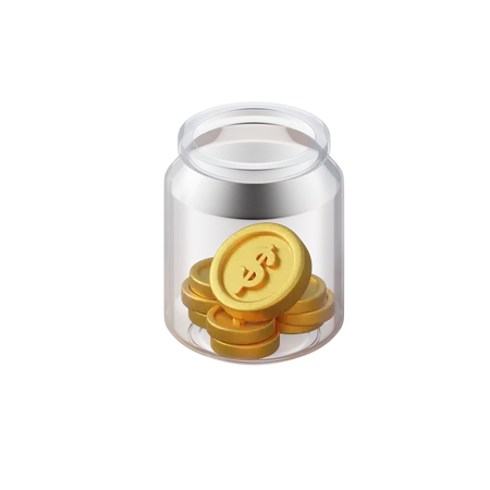 Jar Of Coin 3 D Icon 3D Icon