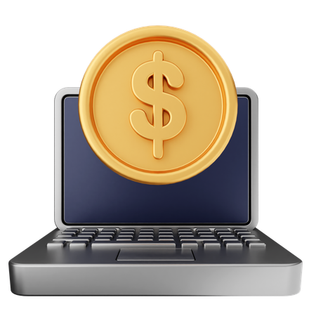 Money Laptop  3D Icon