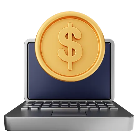 Money Laptop  3D Icon