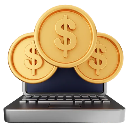 Money Laptop  3D Icon