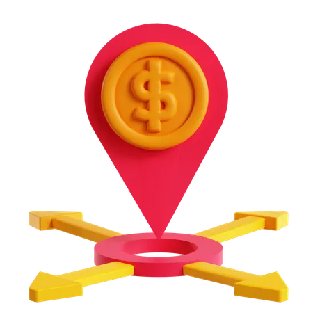 Money location  3D Icon