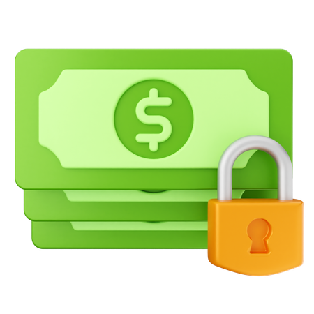 Money Lock Secure  3D Icon