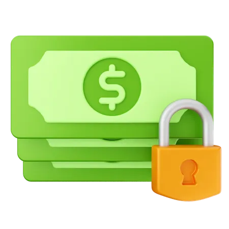 Money Lock Secure  3D Icon