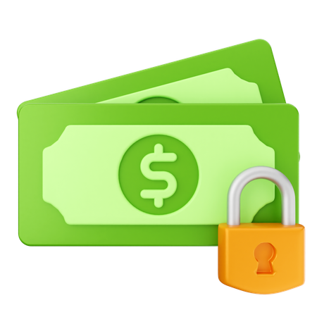 Money Lock Secure  3D Icon