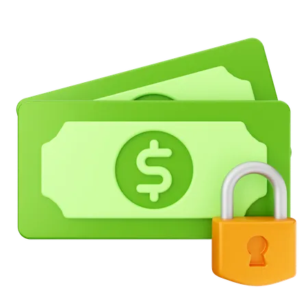 Money Lock Secure  3D Icon