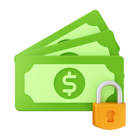 Money Lock Secure  3D Icon