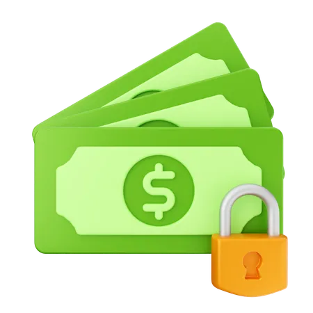 Money Lock Secure  3D Icon