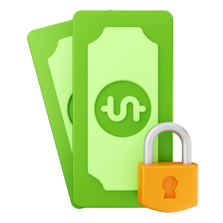 Money Lock Secure  3D Icon