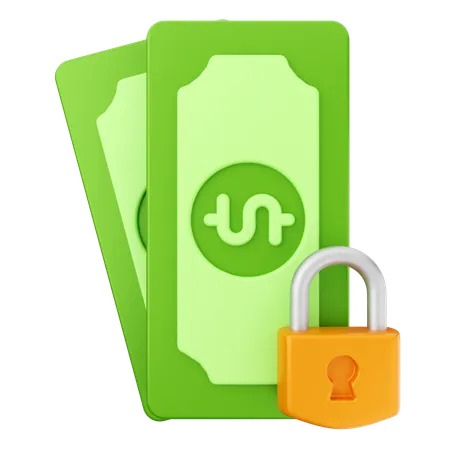 Money Lock Secure  3D Icon