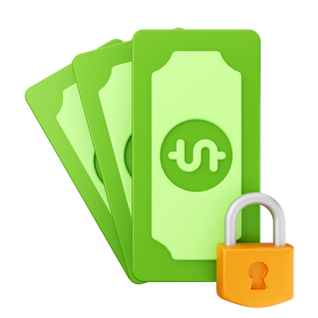 Money Lock Secure  3D Icon