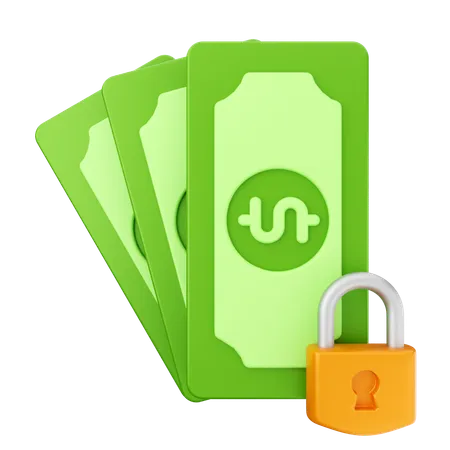 Money Lock Secure  3D Icon