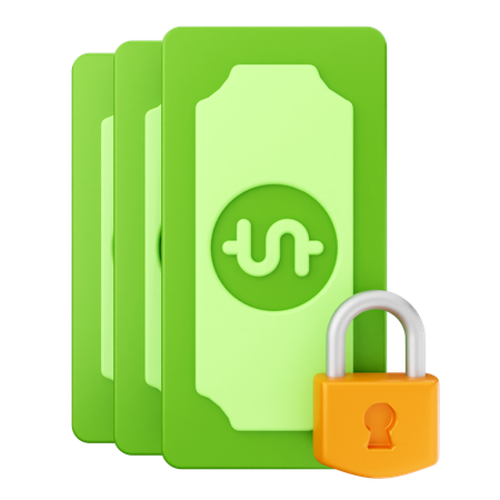 Money Lock Secure  3D Icon