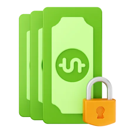 Money Lock Secure  3D Icon