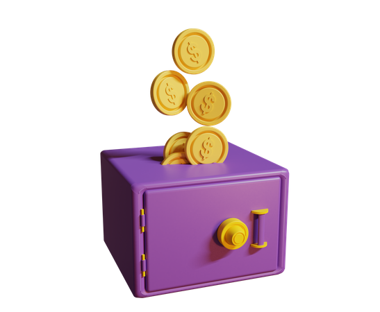 Money Locker 3D Illustration