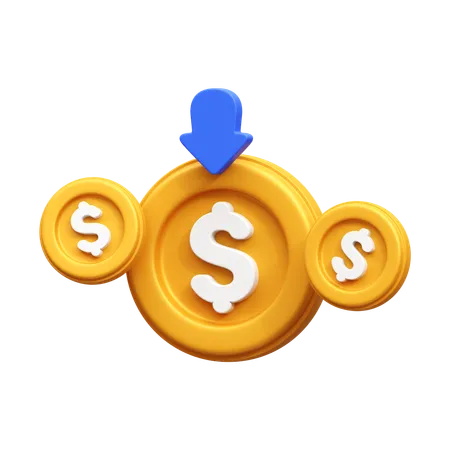 Money Loss 3 D Render Icon Illustration 3D Icon