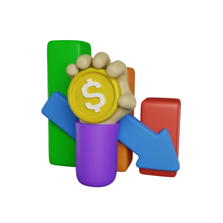 Money Loss 3 D Icon 3D Icon