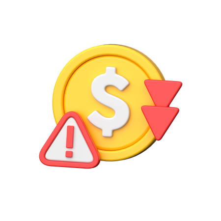 金銭損失  3D Icon