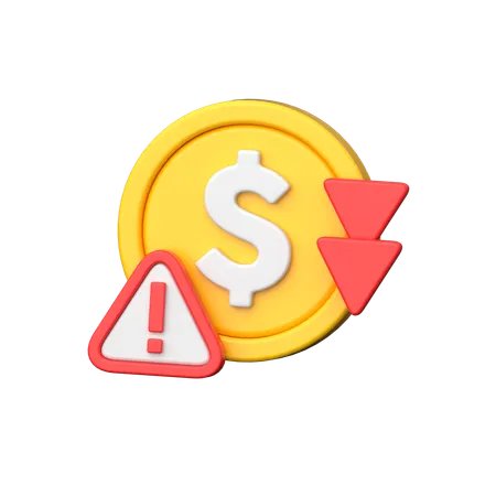 金銭損失  3D Icon
