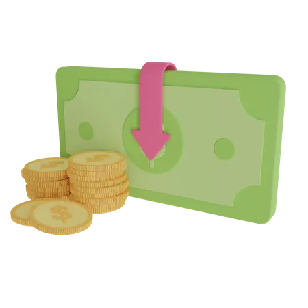 Money Losses Illustration 3D Icon