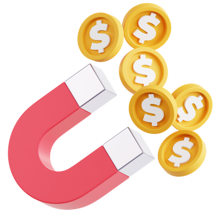 お金を引き寄せる  3D Icon
