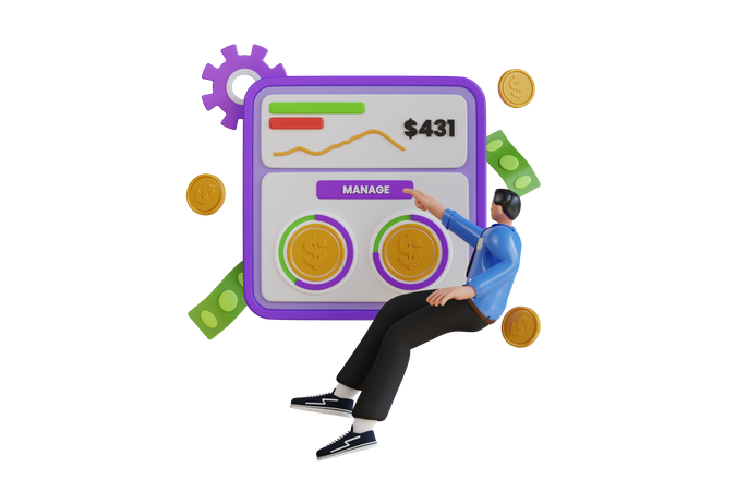 Money Management  3D Illustration