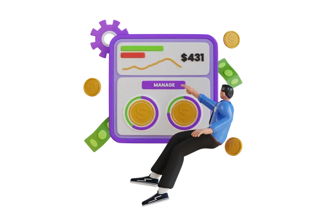 Money Management  3D Illustration