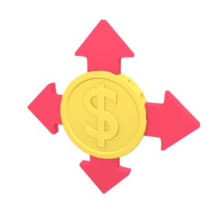 3 D Money Management Icon Concept 3D Illustration