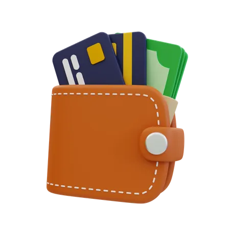 3 D Minimal Financial Transaction Money Management A Wallet With Credit Cards And Banknotes 3 D Illustration 3D Icon