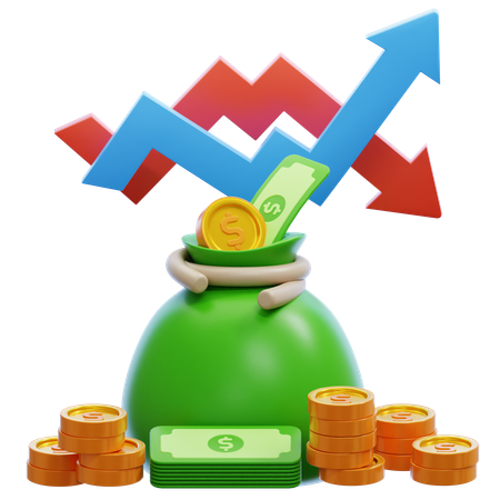 Money Market 3D Illustration  3D Icon