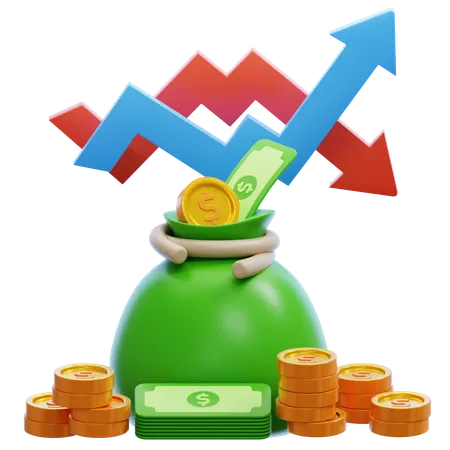 Money Market 3D Illustration  3D Icon